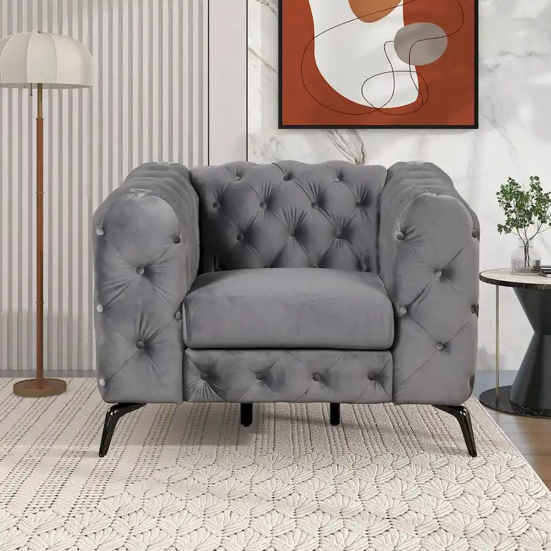 Ensembles de canapés 3 pièces en velours (canapé 3 places/causeuse et fauteuil individuel)-11
