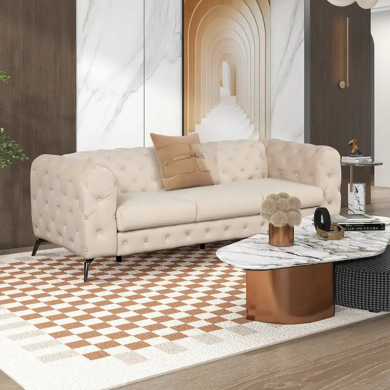 Ensembles de canapés 3 pièces en velours (canapé 3 places/causeuse et fauteuil individuel)-15
