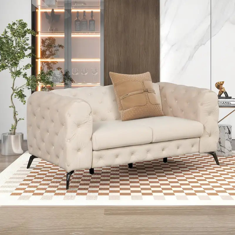 Ensembles de canapés 3 pièces en velours (canapé 3 places/causeuse et fauteuil individuel)-16