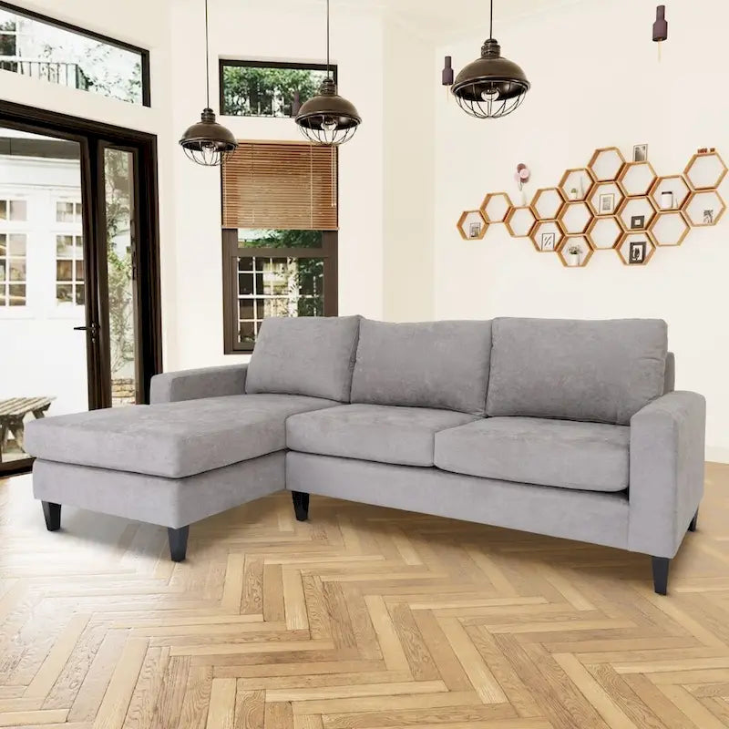 Canapé d'angle contemporain Coast to Coast Sofas en forme de L, revêtement en polyester et nylon, structure en bois massif, tissu d'ameublement-5