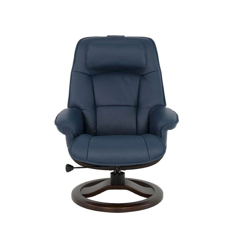 Fauteuil inclinable et repose-pieds en cuir Fjords Admiral R