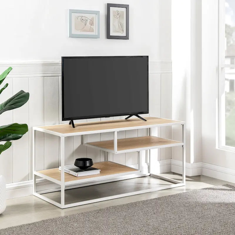 Meuble TV moderne Middlebrook avec étagère flottante-4
