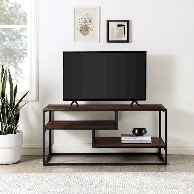 Meuble TV moderne Middlebrook avec étagère flottante-10