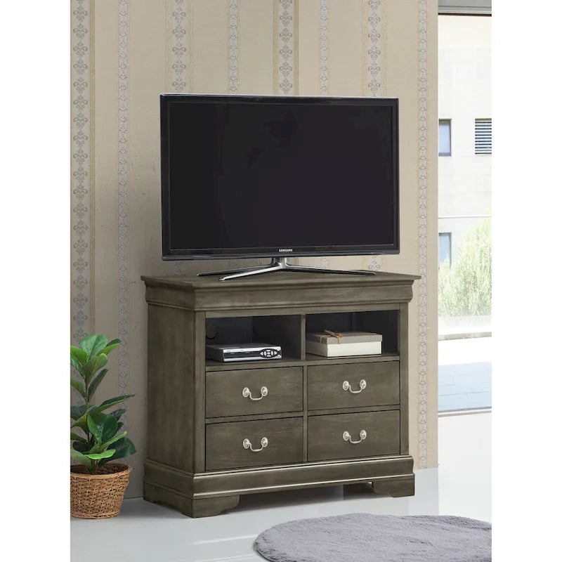 Meuble multimédia en bois Louis Philippe