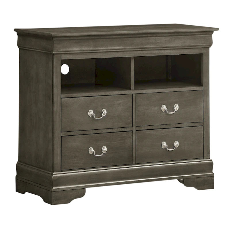 Meuble multimédia en bois Louis Philippe-9