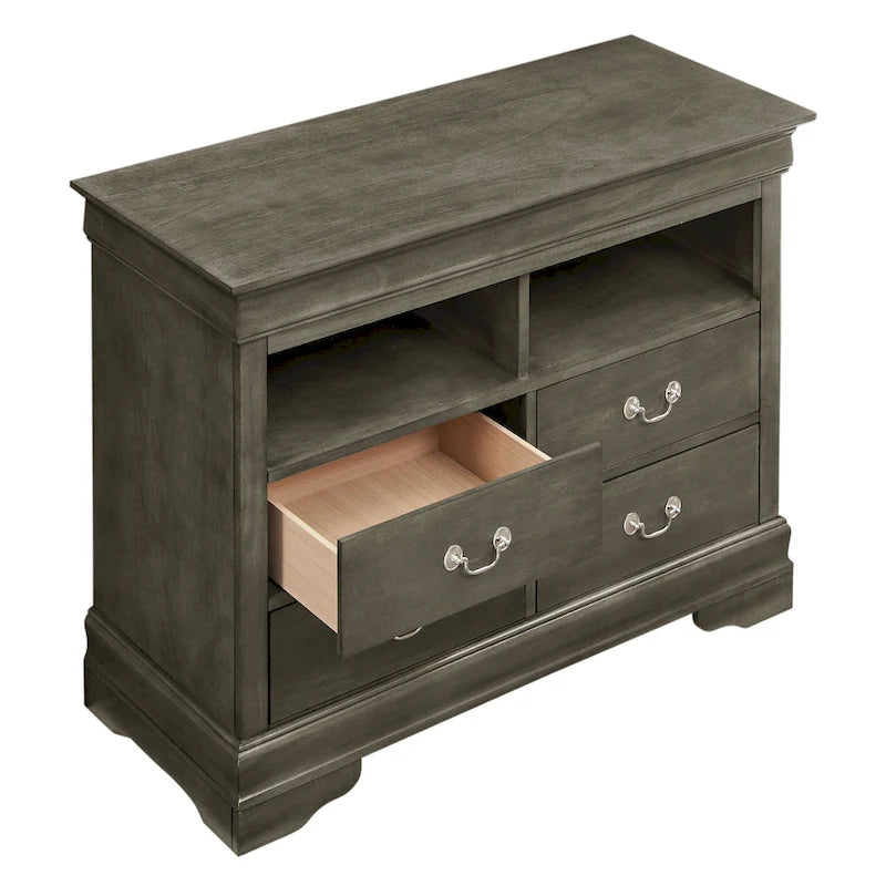 Meuble multimédia en bois Louis Philippe-11