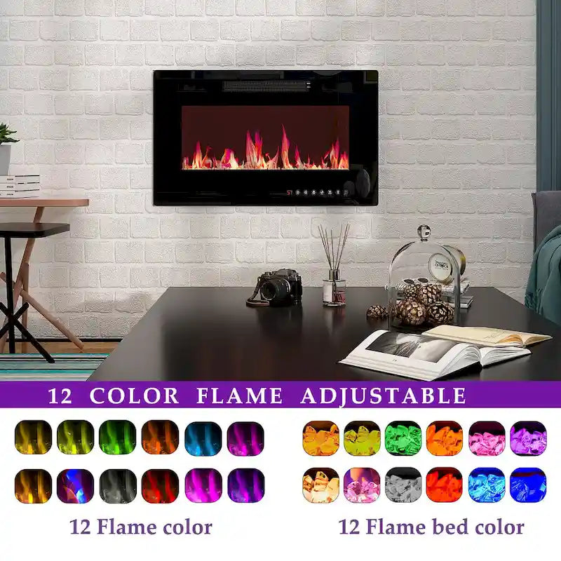 Meuble TV et cheminée combinés de luxe avec fonctionnalités LED intégrées-18