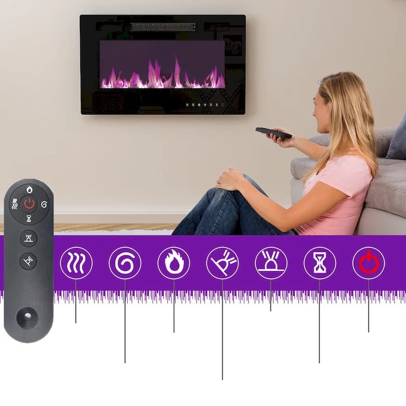 Meuble TV et cheminée combinés de luxe avec fonctionnalités LED intégrées-19