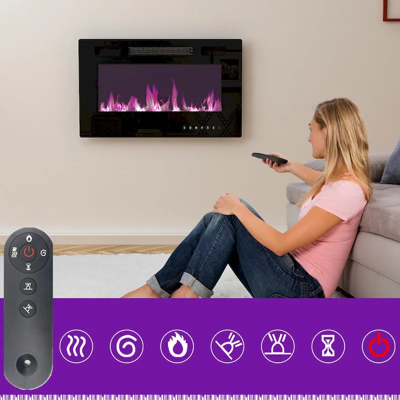 Meuble TV et cheminée combinés de luxe avec fonctionnalités LED intégrées-20