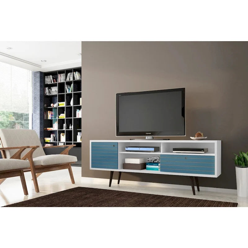 Console de meuble multimédia Manhattan Comfort Liberty 70,86 po de style moderne du milieu du siècle-9