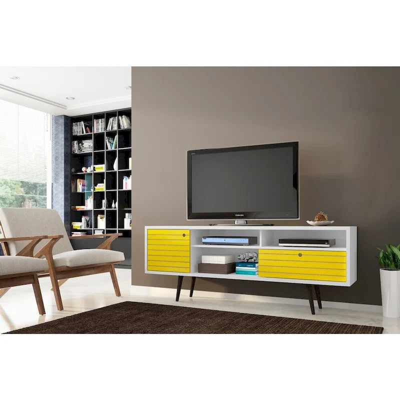 Console de meuble multimédia Manhattan Comfort Liberty 70,86 po de style moderne du milieu du siècle-11