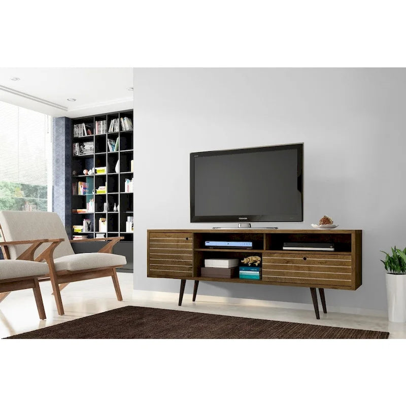 Console de meuble multimédia Manhattan Comfort Liberty 70,86 po de style moderne du milieu du siècle-13