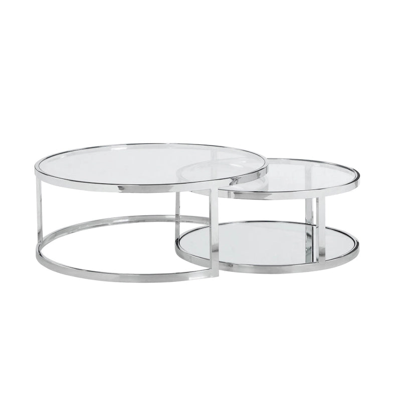 Ensemble de tables basses gigognes rondes Somette 2 en 1 - Table basse - Table basse-4