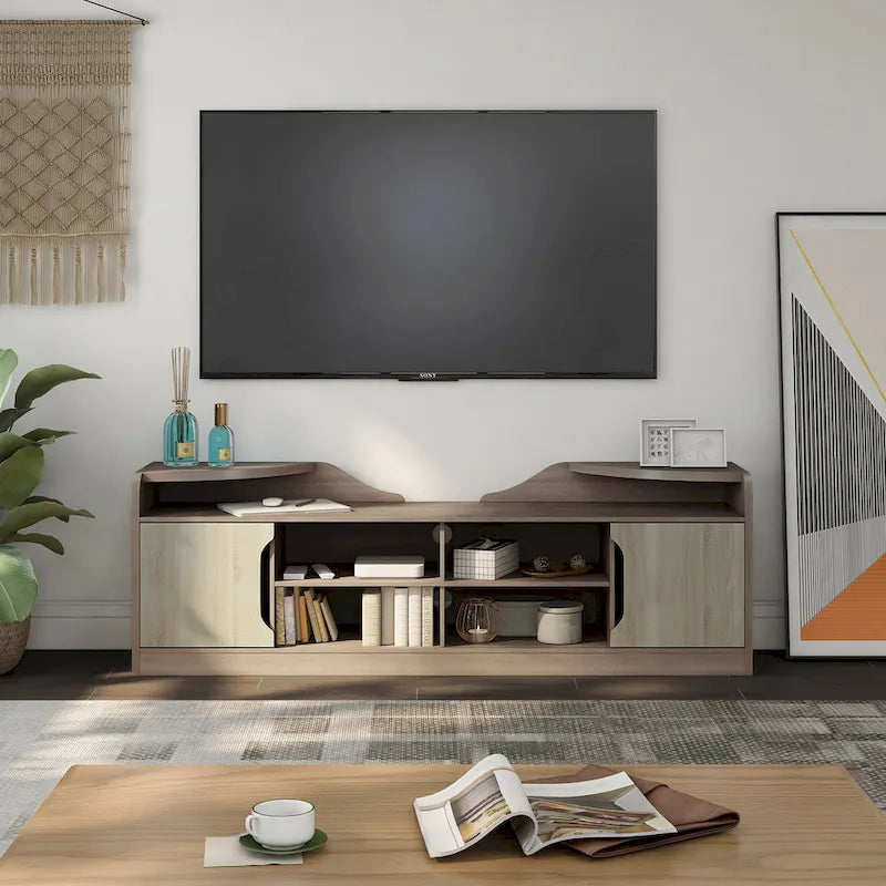 Meuble TV de rangement multifonctionnel rustique Fetz de 72 pouces par Furniture of America-2