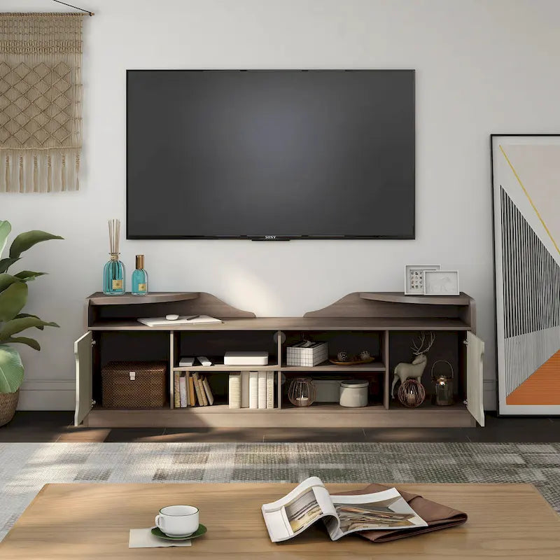 Meuble TV de rangement multifonctionnel rustique Fetz de 72 pouces par Furniture of America-3