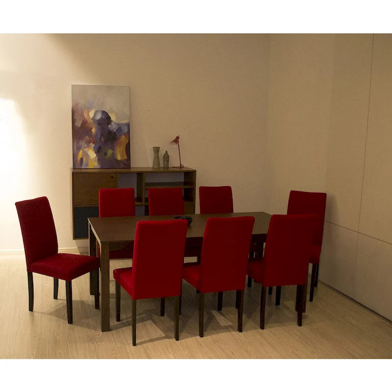Chaises de salle à manger Shino Crimson Linen 39 pouces (ensemble de 8)-2