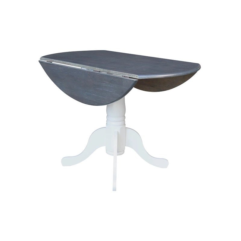 Table de salle à manger à abattants de 107 cm avec 4 chaises à dossier échelle - Ensemble 5 pièces-30