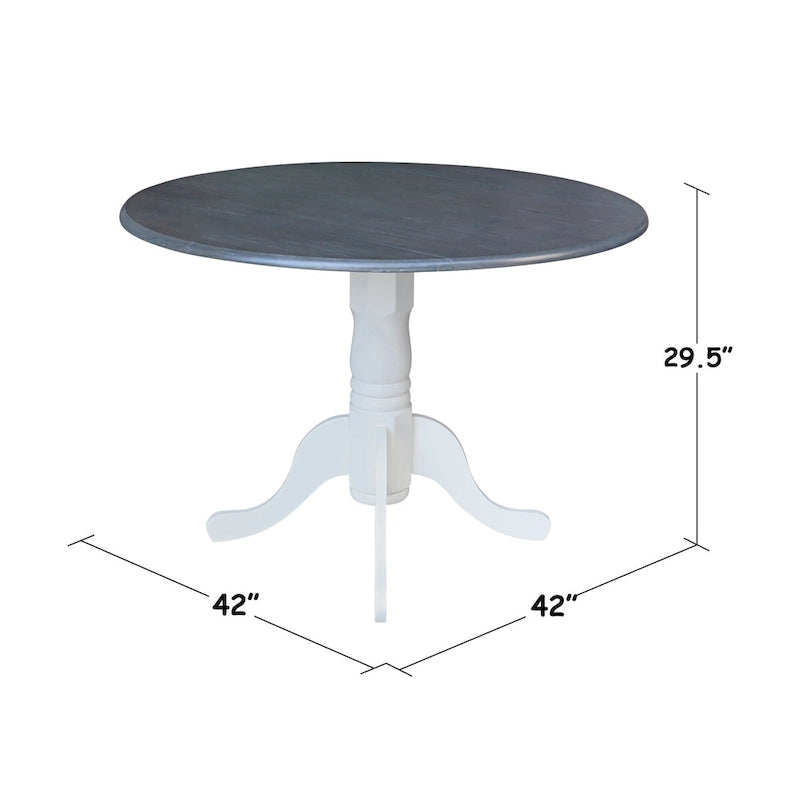 Table de salle à manger à abattants de 107 cm avec 4 chaises à dossier échelle - Ensemble 5 pièces-31