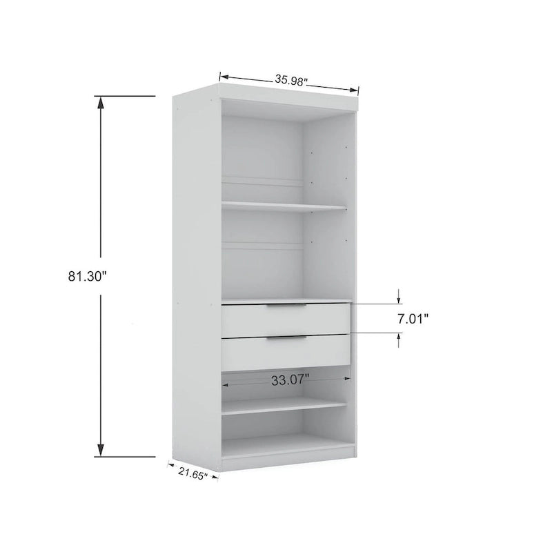 Armoire-penderie moderne sectionnelle Mulberry 2.0-3