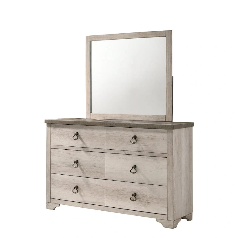 Ensemble de chambre à coucher rustique Anallese 5 pièces en bois flotté-2