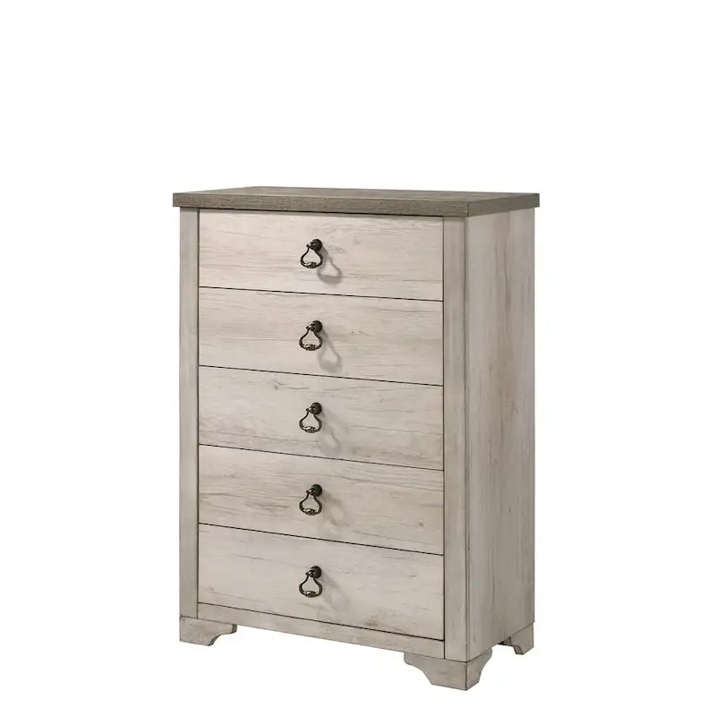 Ensemble de chambre à coucher rustique Anallese 5 pièces en bois flotté-7