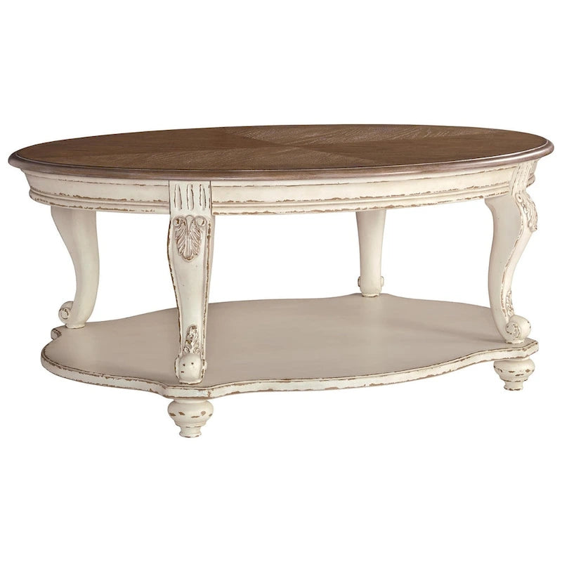 Table basse Realyn - Blanc/Brun - 122,2 cm L x 86,4 cm P x 50,5 cm H-2