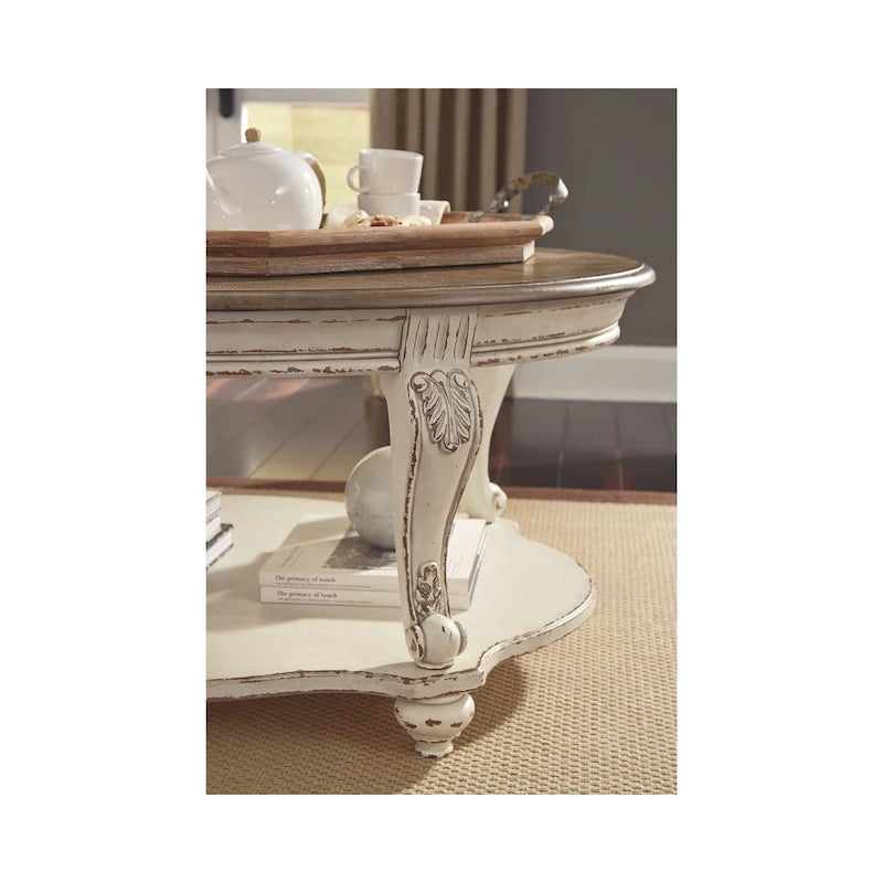 Table basse Realyn - Blanc/Brun - 122,2 cm L x 86,4 cm P x 50,5 cm H-3