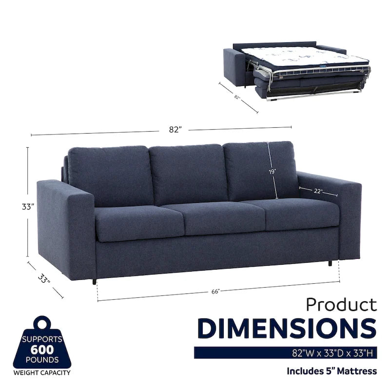 Canapé-lit Stearns &amp; Foster Paolo 82 po (208 cm) avec matelas en mousse à mémoire de forme de 5 po (12,7 cm).-37