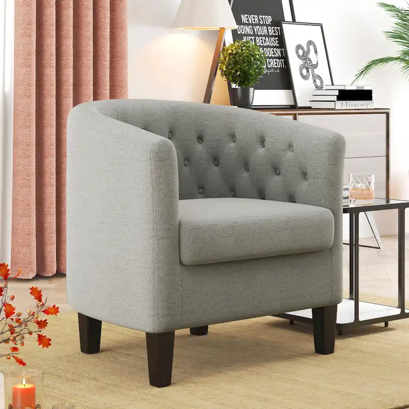 Fauteuil club Corvus Oxonia capitonné en tissu-2