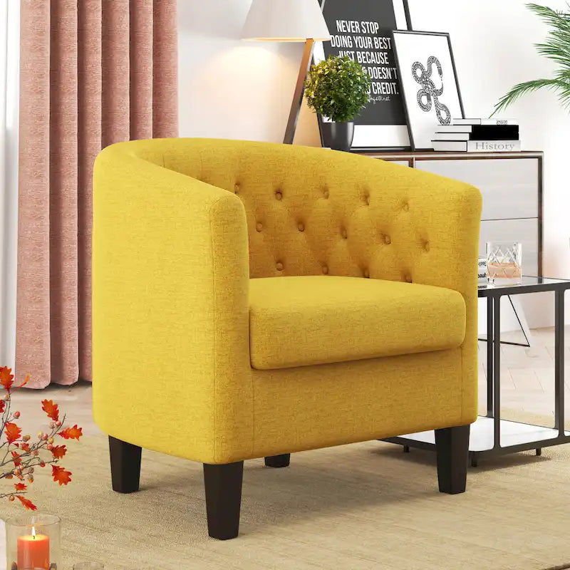 Fauteuil club Corvus Oxonia capitonné en tissu-3