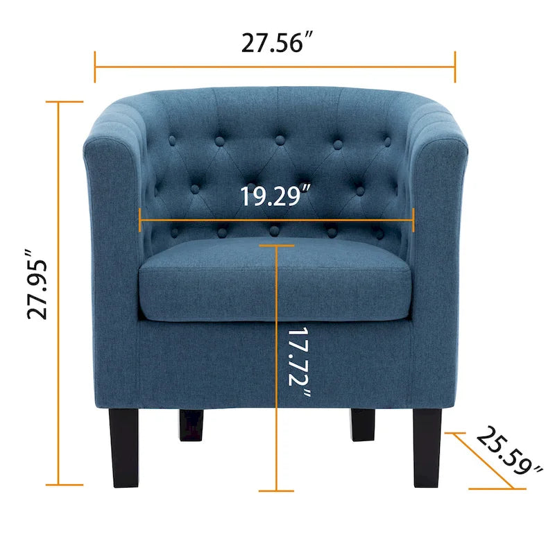 Fauteuil club Corvus Oxonia capitonné en tissu-5