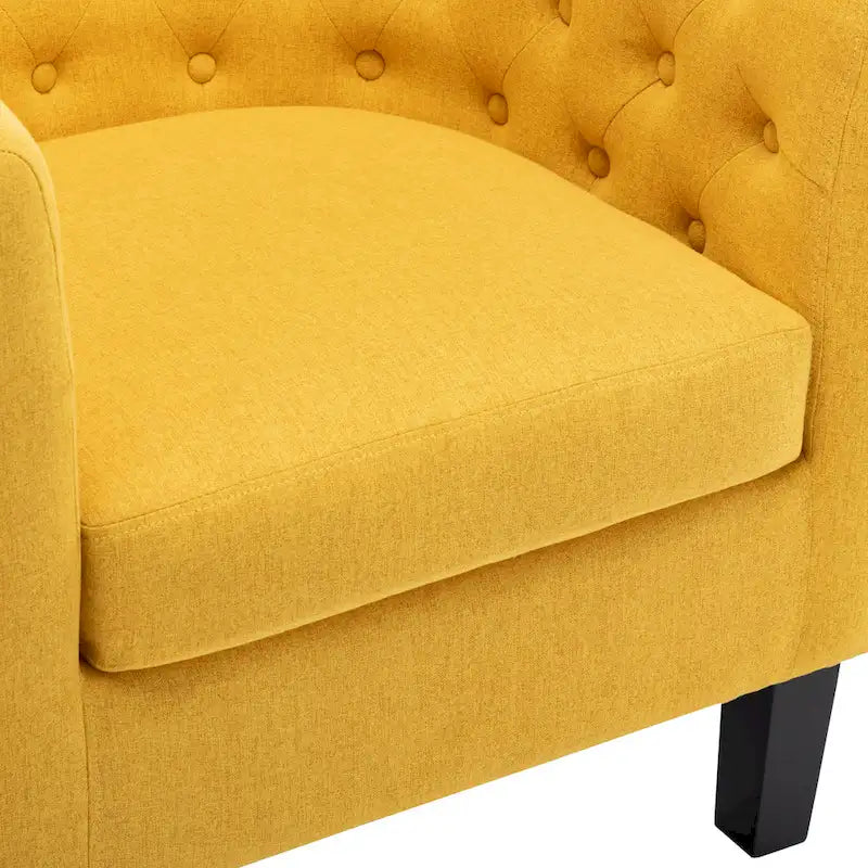 Fauteuil club Corvus Oxonia capitonné en tissu-11