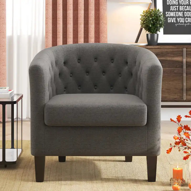 Fauteuil club Corvus Oxonia capitonné en tissu-15