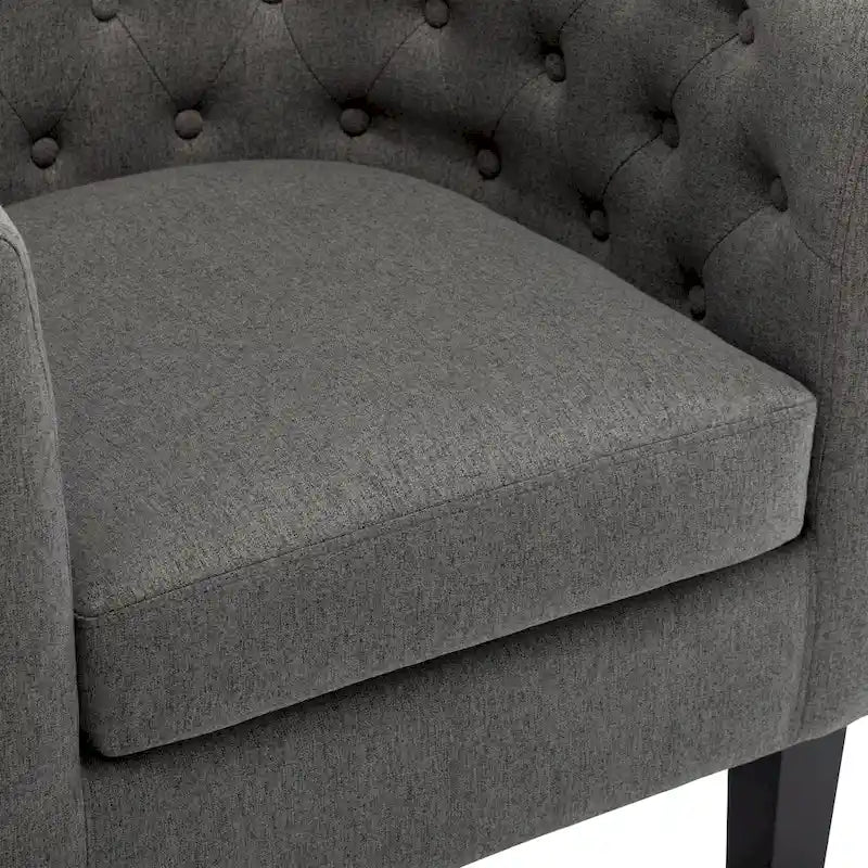 Fauteuil club Corvus Oxonia capitonné en tissu-19