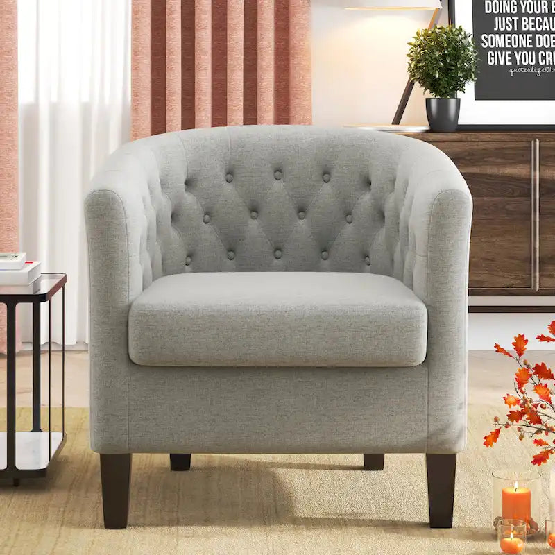 Fauteuil club Corvus Oxonia capitonné en tissu-24