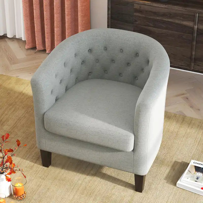 Fauteuil club Corvus Oxonia capitonné en tissu-25