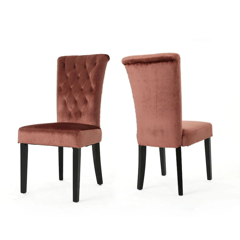 Chaises de salle à manger en velours vénitien (lot de 2) par Christopher Knight Home-6