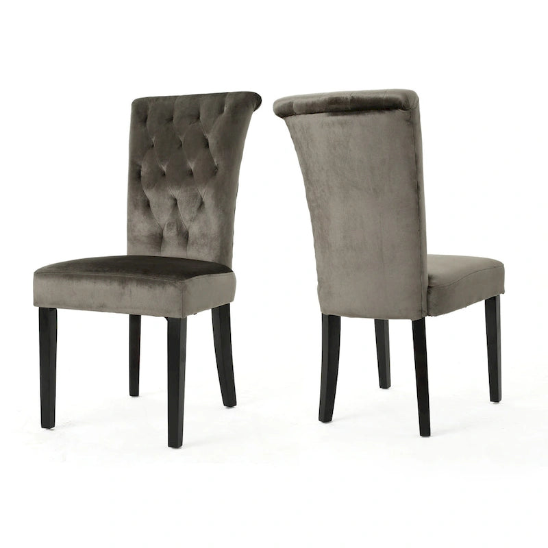 Chaises de salle à manger en velours vénitien (lot de 2) par Christopher Knight Home-11