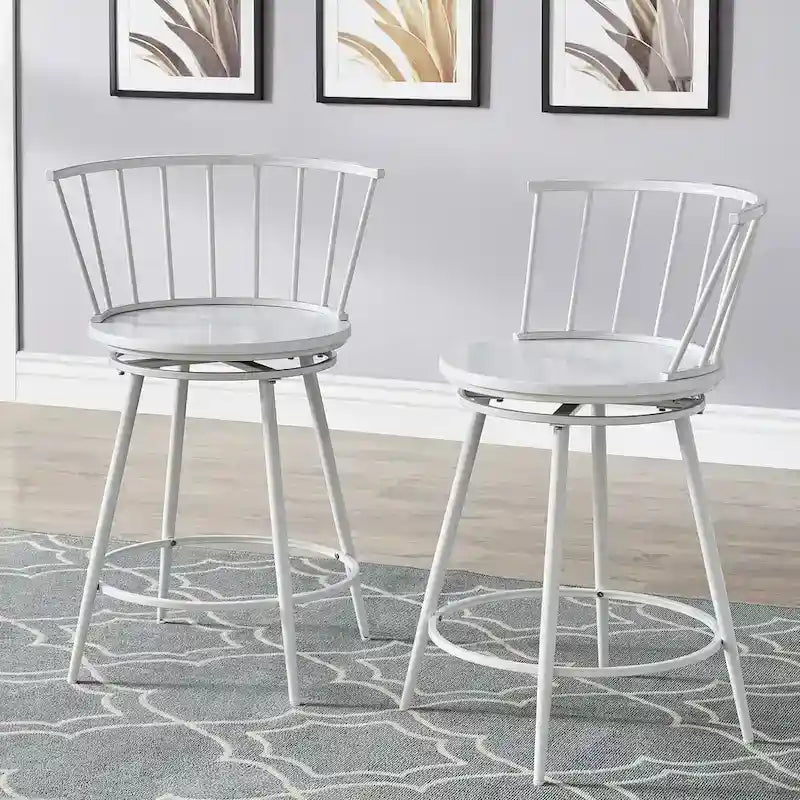 Tabourets de bar pivotants Olix Windsor à dossier bas (lot de 2) par iNSPIRE Q Modern-3