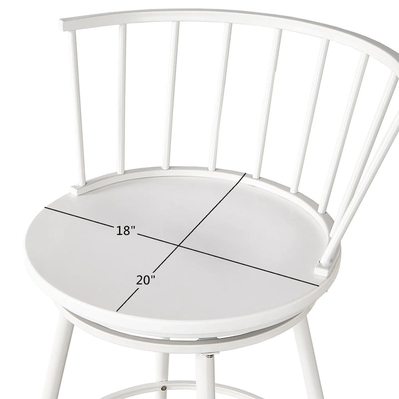 Tabourets de bar pivotants Olix Windsor à dossier bas (lot de 2) par iNSPIRE Q Modern-5