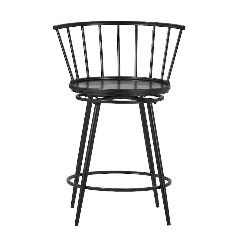 Tabourets de bar pivotants Olix Windsor à dossier bas (lot de 2) par iNSPIRE Q Modern-6