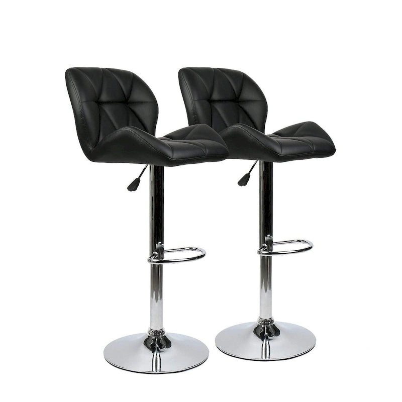 Tabourets de bar pivotants réglables en similicuir moderne (lot de 2)-17