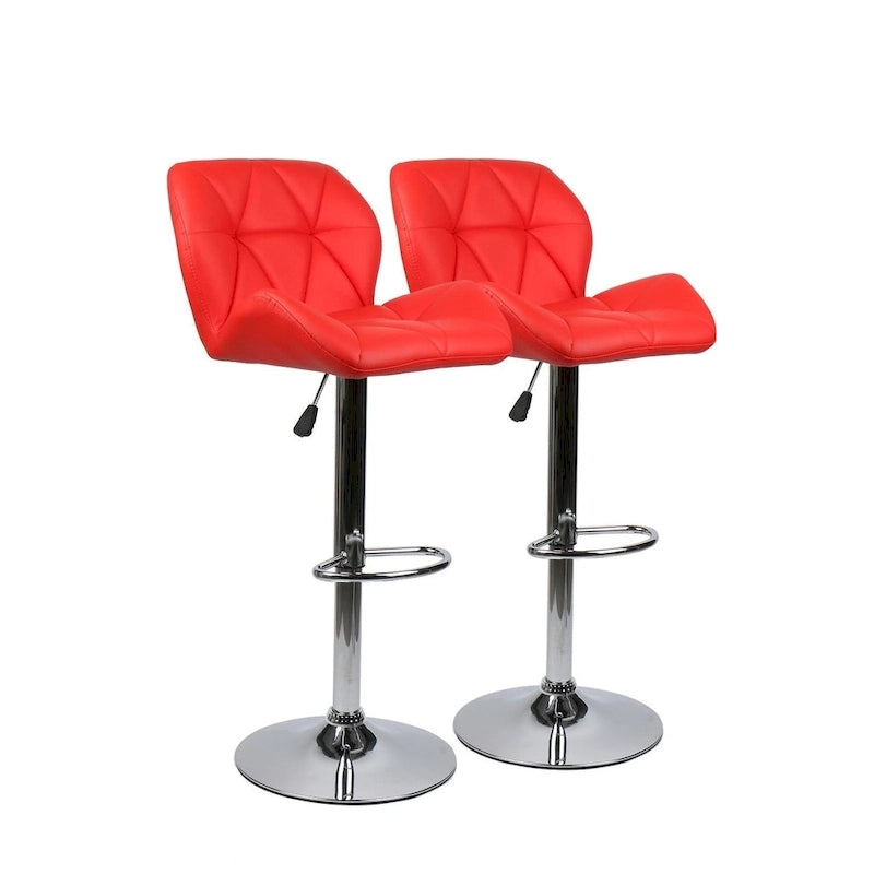 Tabourets de bar pivotants réglables en similicuir moderne (lot de 2)