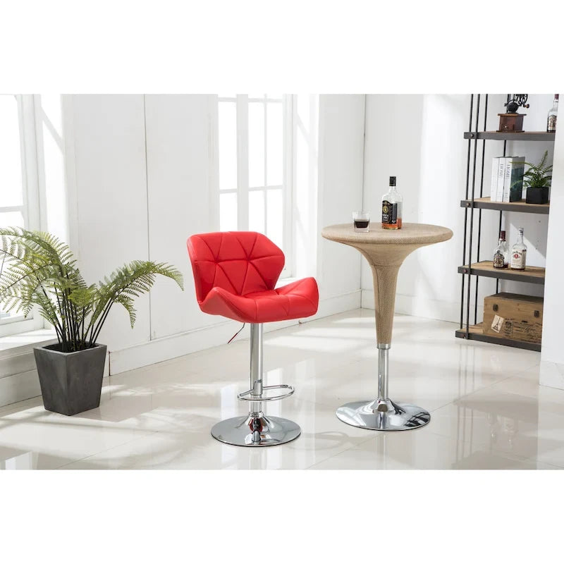 Tabourets de bar pivotants réglables en similicuir moderne (lot de 2)-3