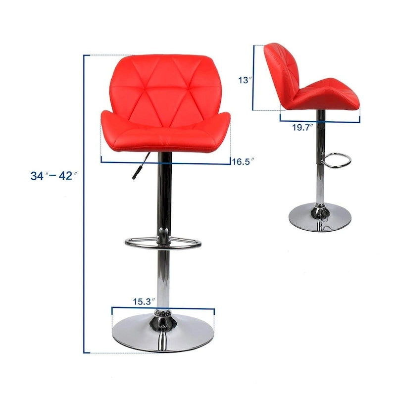 Tabourets de bar pivotants réglables en similicuir moderne (lot de 2)-4