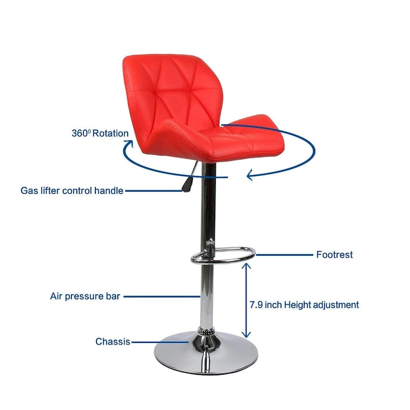 Tabourets de bar pivotants réglables en similicuir moderne (lot de 2)-5