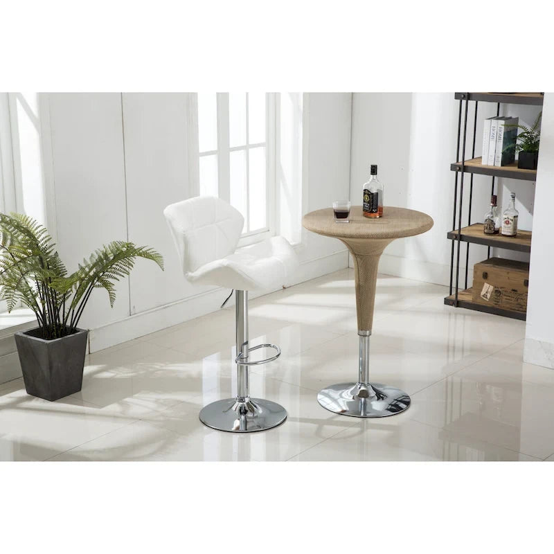 Tabourets de bar pivotants réglables en similicuir moderne (lot de 2)-7