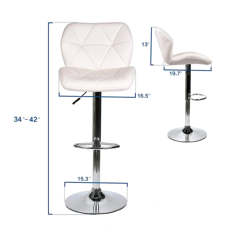 Tabourets de bar pivotants réglables en similicuir moderne (lot de 2)-8