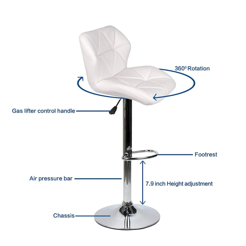 Tabourets de bar pivotants réglables en similicuir moderne (lot de 2)-9