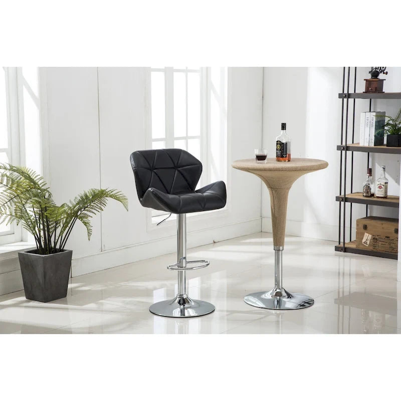 Tabourets de bar pivotants réglables en similicuir moderne (lot de 2)-11
